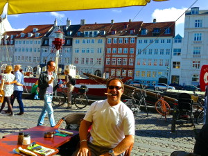 Enjoying a meal in Nyhaven